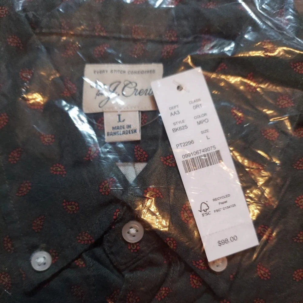 J.Crew Cotton Wool Challis two-pocket shirt  1 ea. 3 colors left Men's LG SO